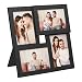 SONGMICS Collage Picture Frames, 4 x 6 Inches for 4 Photos, Picture Frames, Glass Front, Wood Grain Frame, Wall Hanging or Tabletop Stand, Black URPF25BK