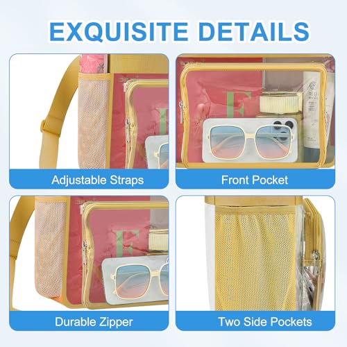 Image of Busiuw Clear Bag for Stadium Events, Stadium Approved 12x12x6 Clear Tote Bag for Sport Fan, Work Concert Travel
