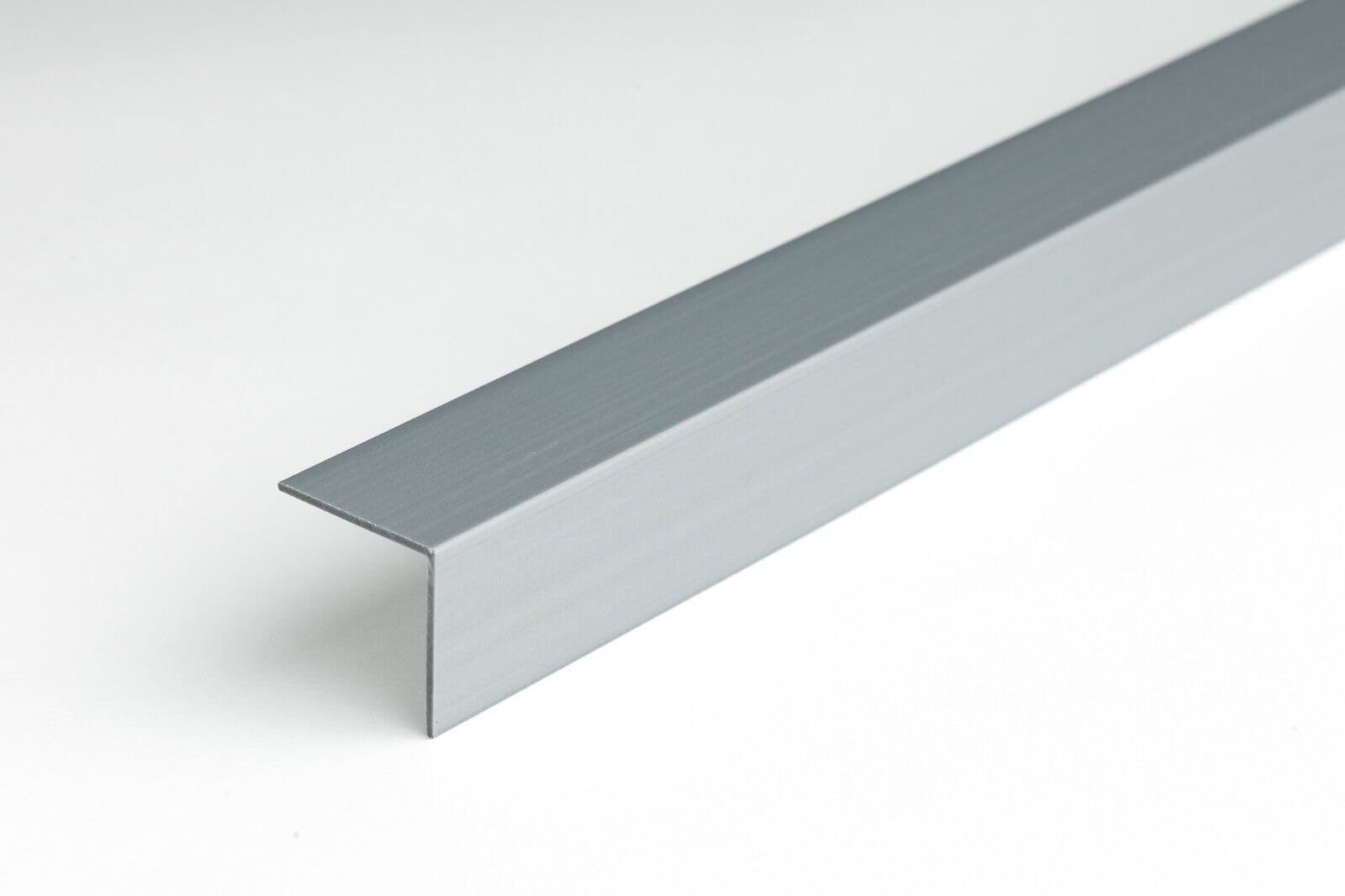 Silver Pvc Silver Durable 2.44M (96.06Inch) Pvc Trim For Edges & Corners Upgrade Your Home Or Office With Perfect 90 Degree Angles - With 2Mm Wall Thickness Tmw Profiles (25X25 Mm)