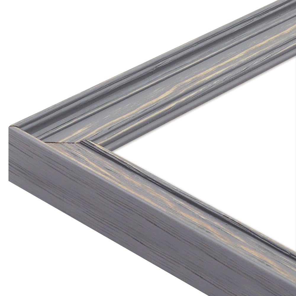 WANDStyle Bilderrahmen 30x60 Grau, rustikaler Bilderrahmen Holz 30x60 cm | Hochwertiger Holzbilderrahmen, Posterrahmen zum Aufhängen, Rahmen 60x30 cm, Fotorahmen H470 - Made in Germany