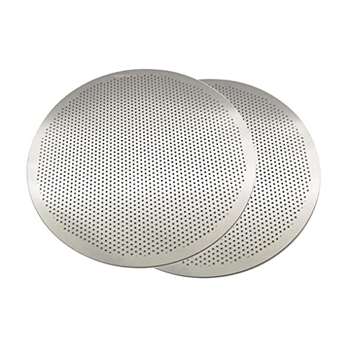 Amindz 2 Piezas Filtros de Café de Acero Inoxidable,Filtros de Café Reutilizables Premium,Filtros de Disco de Metal de Café,Pantalla Universal de Filtro para Cafetera