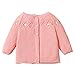 Bébé Fille Chic Gilet à Manches Longues pour Automne Hiver Bébé Fille Cardigan en Tricot Chaud avec Boutons à Losanges Rose 6-9 Mois