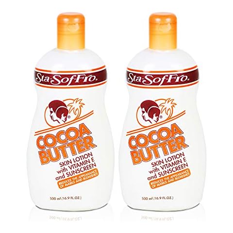 Sta-Sof-Fro Cocoa Butter Body Lotion for Face, Hands & Body - Moisturizing Lotion with Sunscreen and Vitamin E - Pack of 2 Cover