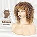 Daiaces Afro Blonde Curly Wigs Short Kinky Curly Full Wigs Brown Mixed Blonde Synthetic Heat Resistant Wigs For African Women With Wig Cap