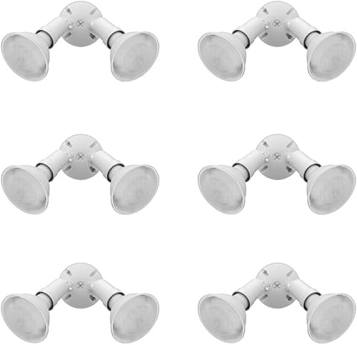 Miniatura 9 de Lithonia Lighting OFTH 300PR 120 WH M12 - Soporte de doble par ajustable luz de inundación estándar para exteriores para seguridad y seguridad 120