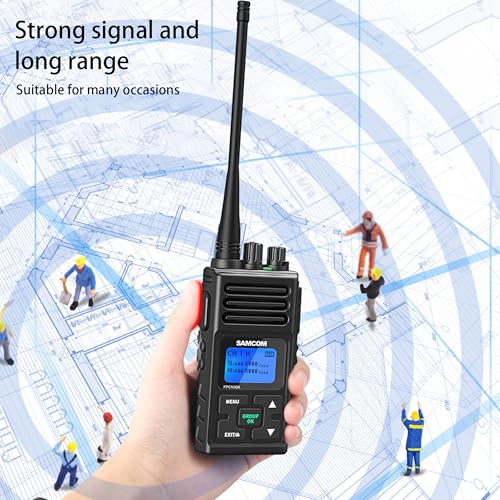 Image of SAMCOM Long Range Radio Walkie Talkies for Adults, FPCN30A Two Way Radio Rechargeable, 5 Watt High Power 2-Way Radio, Handheld UHF Radios with Earpiece (Black 2 Pcs)