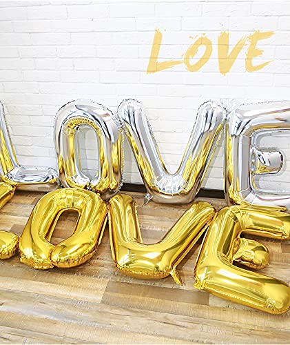 16 Inch Gold Letter Balloons Mylar Foil Alphabet Letter A-Z Balloons Set For Wedding Birthday Party Decoration Banner(26Pcs Pack,) (Gold) #TOP5