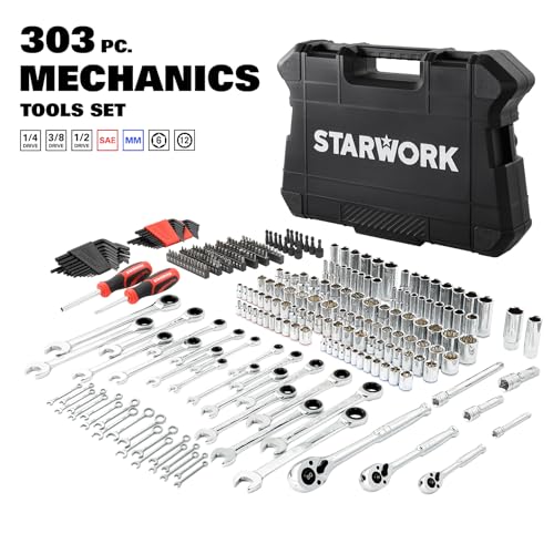 Image of STARWORK TRUE MECHANIC 303-Piece Mechanics Tool Set and Socket Set, 1 /4 inch, 3 /8 inch, 1 /2 inch Drive, Professional, SAE /Metric