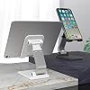 Coverzone Foldable Stand Business Model ABS+Silicone Material Tablet Smartphone Stand Desktop Stand Foldable Cell Phone Holder Q7-L (Black)