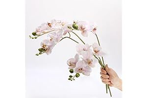 4-Pcs Pink Orchid Artificial Flowers Stems for Vase Decoration