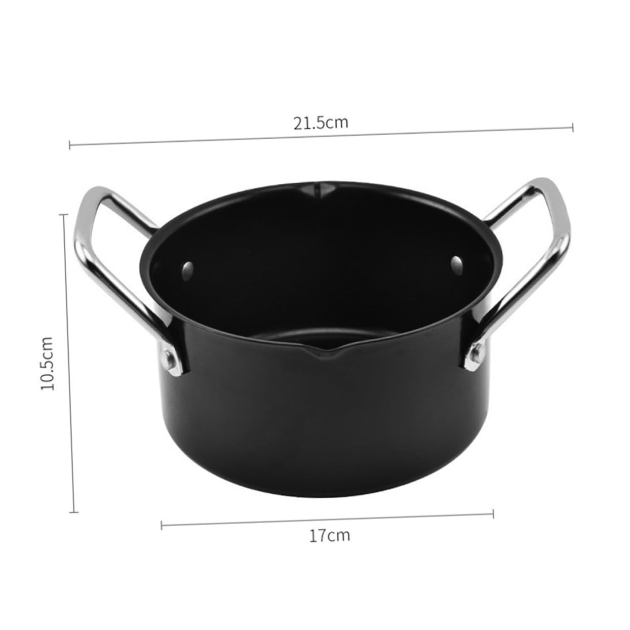 UKCOCO Olla de Acero al Carbono Gruesa Asa, para Guisar y Salsa Barbacoa, Uso en Cocina del Hogar y Picnic, Negra