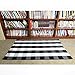 Winwinplus Buffalo Check Rug, 3' x 5' Size, Cotton Handwoven Black and White Checkered Rugs for Indoor and Outdoor uses Welcome Door Mat, Front Porch, Kitchen, Bathroom, Home Decor Area Rug