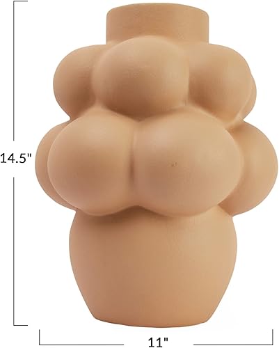 Miniatura 4 de Bloomingville Burbuja formada de gres, jarrón con acabado de arena, marfil