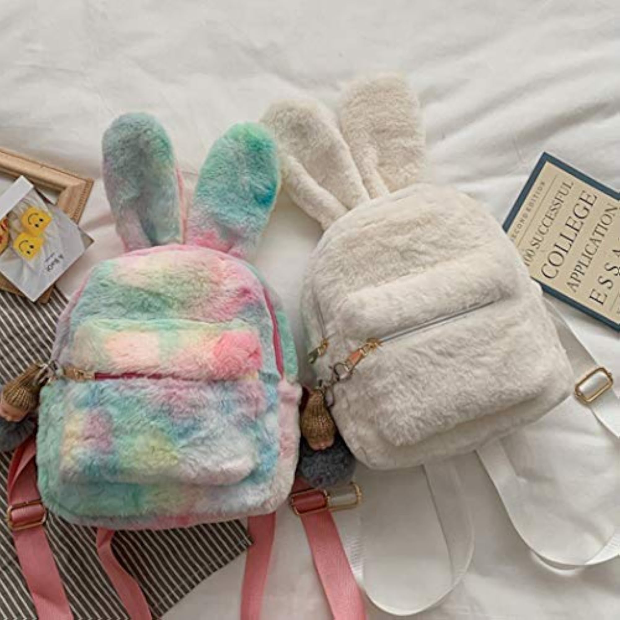 Cute Faux Fur Rabbit Ear Daypack for Women