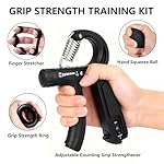 Grip Strength Trainer, Hand Gripper Strengthener Set 5-Pack: Adjustable Hand Gripper (2-Pack) with Click Counter, Finger Stretcher ，Stress Relief Grip Ball& Grip Ring 11-132 lbs Forearm Strengthener for Athletes, Rock Climbing, forearm strengthener - Image 3