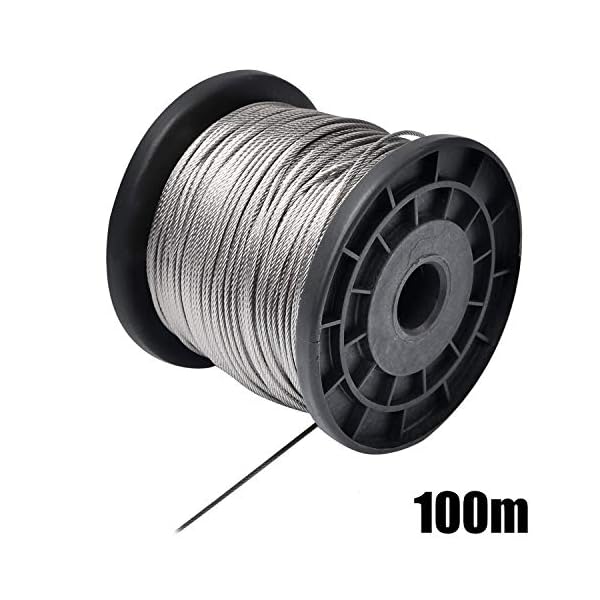 100m Stahlseil, 304 Rostfreier Stahl Drahtkabel, 1/16 Flugzeugkabel, 1,5 mm Litzenkern, 167 kg Bruchfestigkeit mit 100… – Bild 5