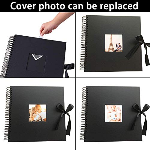 Vienrose Scrapbook Photo Album With Corner Stickers 12X12 Inches Diy With Cover Photo Pocket 80 Pages Silk Ribbon Hardcover Album For Guest Book Wedding Valentines Day #TOP2