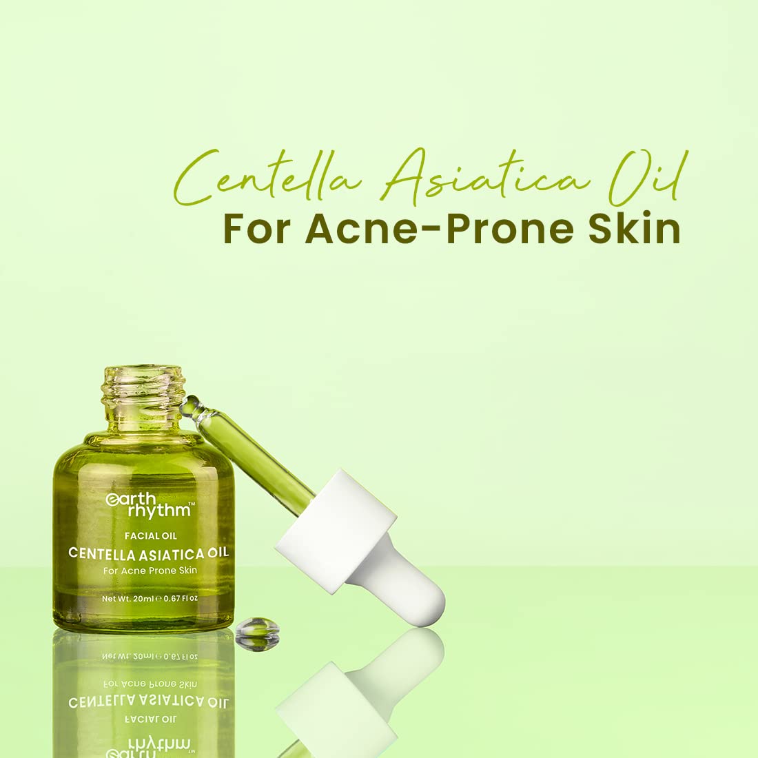 Earth Rhythm Centella Asiatica Face Oil for Acne prone skin, 20 ml (Pack of 1) - Image 2