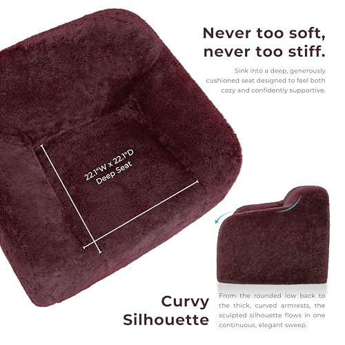 Sillón Plegable Tela Peluche Rojo miniatura 6