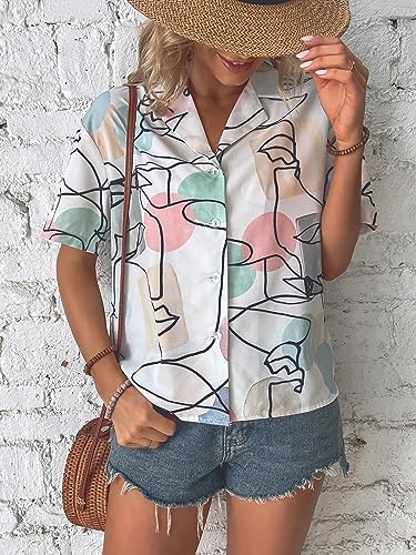 Image of Womens and Girls Polyester Regular Fit Shirt || Short Sleeve Shirts Stylish Western Tops|