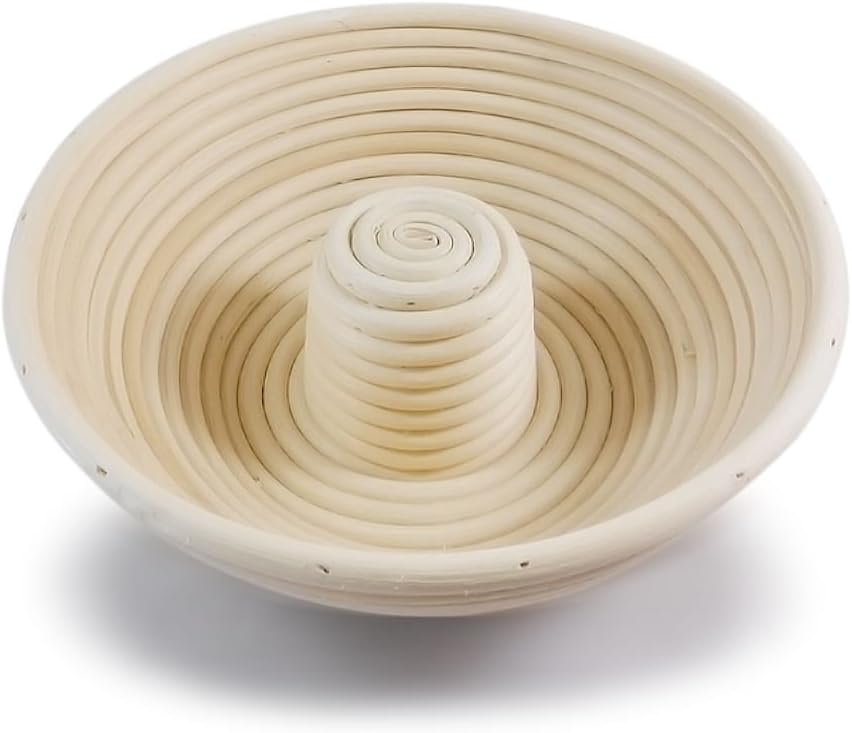 GoGoBake 11" Couronne Bread Proofing Basket, Banneton Brotform Bread Dough Proofing Rising Rattan Basket Round Proofing Bowl with Liner for Professional Home Bakers G11