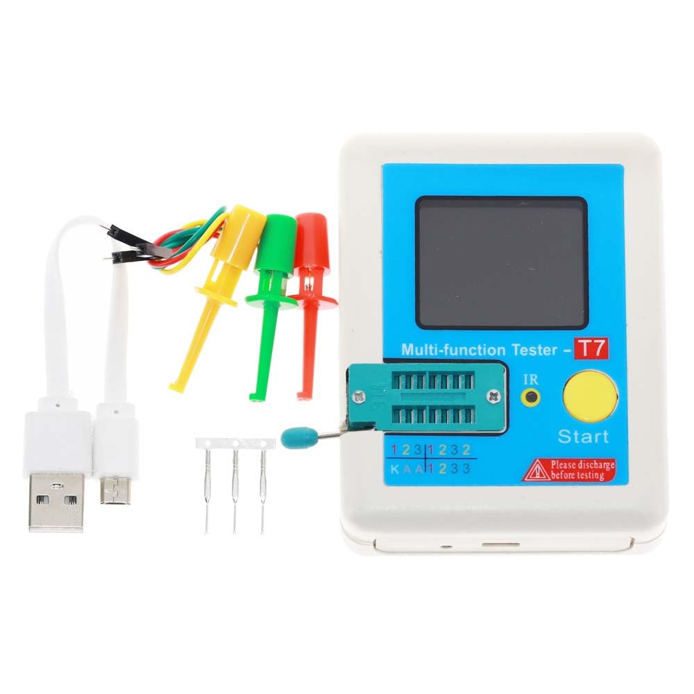 LCR-TC1 LCR-TC7 Pocketable Multifunctional TFT Transistor Tester for Diode Triode Capacitor Resistor Transistor LCR ESR NPN PNP MOSFET with 1.8 inch Colorful Display (LCR-TC7)