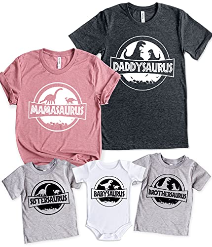 Teeny Fox Saurus Dinosaur Family Cute Matching Outfits Couple Shirts