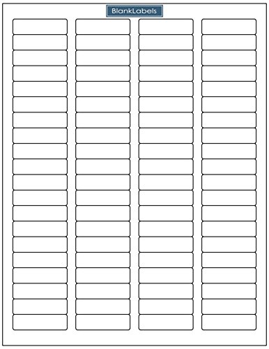 1.75 Inch x .50 Inch Blank Labels Brand Return Address Labels 80 Per Page - Sheets of Word Template Size Return Address Labels. Laser and Ink Jet Printer Compatible (100 Sheets)