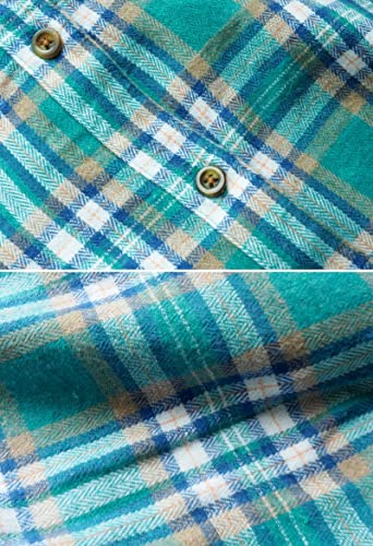 Solocote Girls Long Sleeve Flannel Plaid Shirt Button Down Cotton Blouse Loose Soft Tops, Sln2116-Blue-5-6Y #TOP4