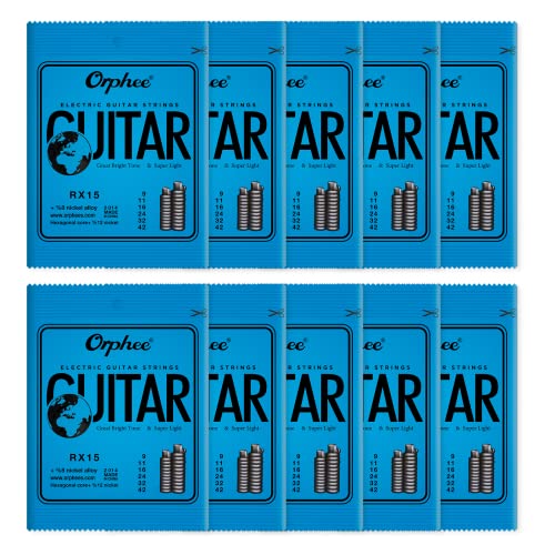 Pogolab Guitar Strings Electric Guitar Strings 6 String Set - Thin , 09-42, 10 Pack #TOP7