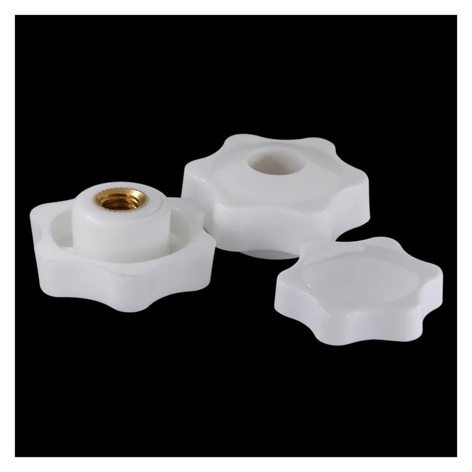 M4 M5 M6 M8 M10 Manopola di serraggio Maniglia Dadi Prugna bianca Bachelite Stringere a mano Filo Stella Nero Manuale Pollice Serraggio Attraverso dadi ( Color : Through hole , Size : M8X32MM(5PCS) )