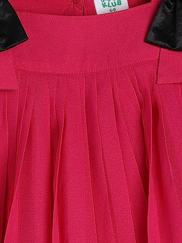 Image of miniklub Baby Strap Sleeveless Woven Polyester Dress (Hot Pink Color)