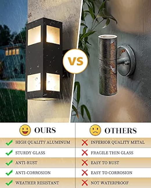 harriet Modern Rectangular Outdoor Wall Lights, 13 Black