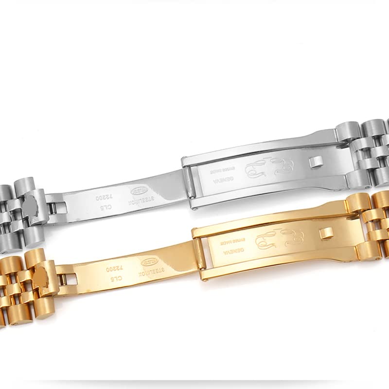 Klasyczny pasek do zegarka ze stali nierdzewnej 13 17 20 mm, do roli X Oyster Perpetual DateJust srebrna złota męska bransoletka na nadgarstek