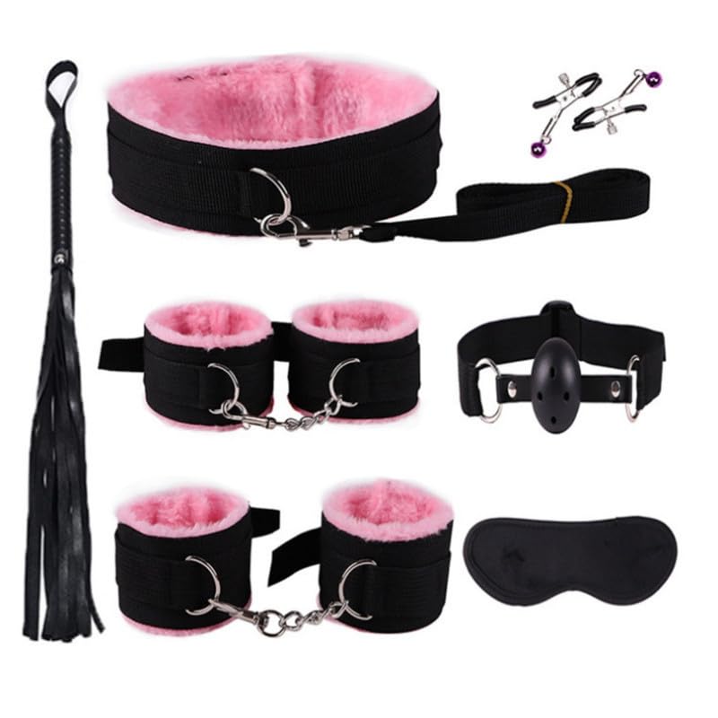 7 Piezas de Nylon Rosa Casual Set Yoga Practice Equipment Accesorios, Juguetes de Reducción del Estrés, Entrenamiento Deportivo, Accesorios de Banda de Tensión
