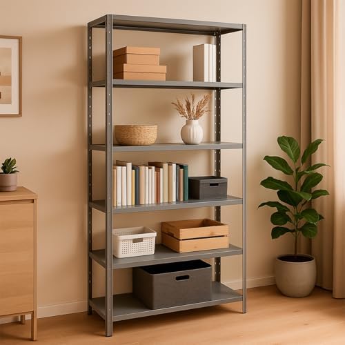 Estante Prateleira Armário Industrial De Aço 6 Bandejas Cinza 185...