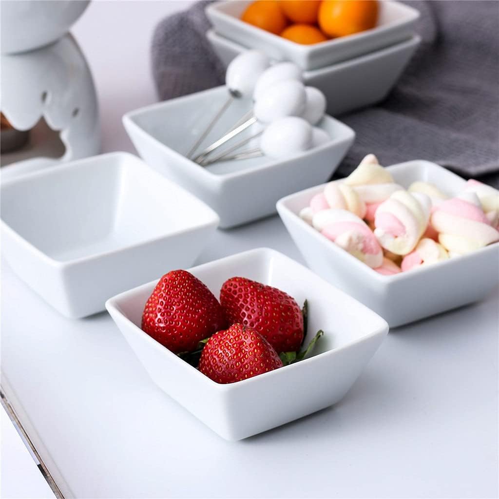 Mini Chocolate Fondue Set Two-Layer Porcelain Tealight Cheese Fondue with Dipping Bowls and Forks for 6 New