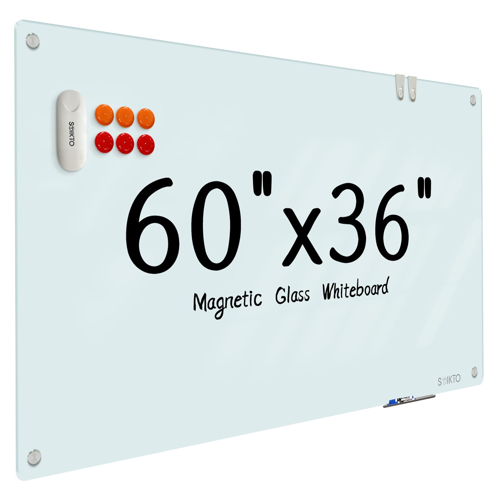 glass whiteboard - glass dry erase board 36" x 60" magnetic white board writing board white boards for walls wall office home