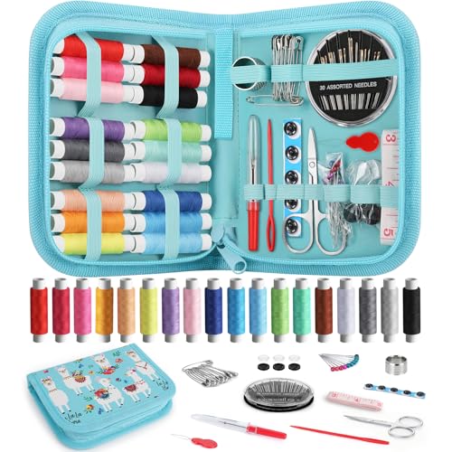 Coquimbo Sewing Kit Gifts for Kids Mum, Mini Sewing Kits Travel with Needle and Thread Kit 85Pcs Sewing Accessories for Home, Traveler, Adults, Beginner, Kids, Emergency Use (Alpaca)