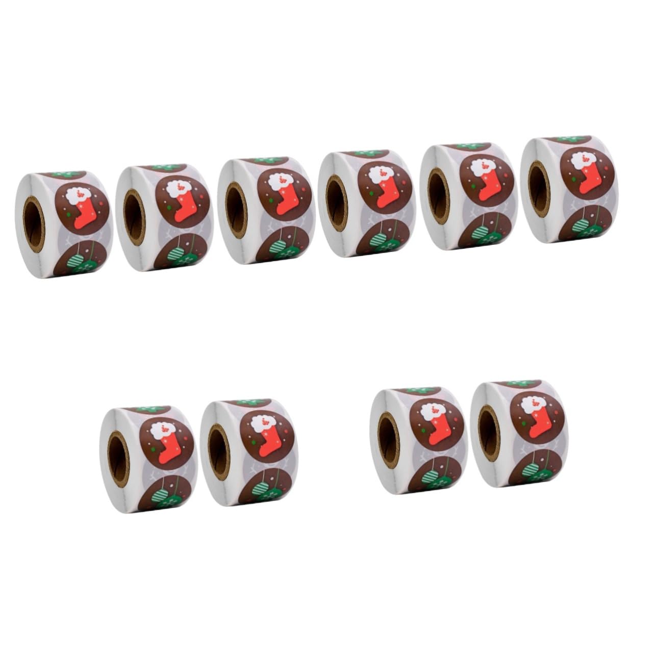 10rotoli Adesivi Natalizi Per Regali Etichette Decorative Autoaderenti Con Motivi Cartooneschi Per Confezionamento Feste e Attività Creative