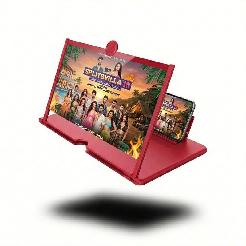 Drumstone {New Model 1 Year Warranty) 12 Inch Smartphone Screen Magnifier HD Glass Lens, Foldable Stand Mobile Screen Enlarger for Movies & Gaming – 𝐑𝐞𝐝-image-19