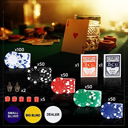 Pokerkoffer CCLIFE Pokerset mit 300 und 500 Chips für Pokerspiele