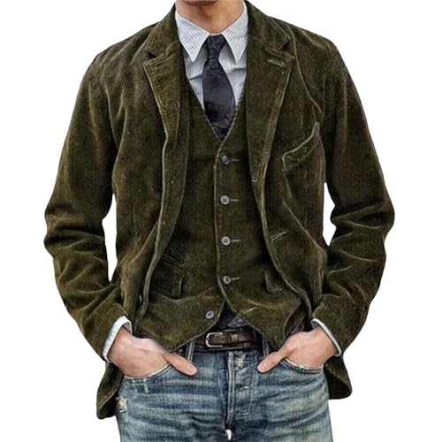 Mens Casual Blazer Vintage Notched Collar Suit Jacket Slim Lightweight Sport Coats Blazer with Pocket