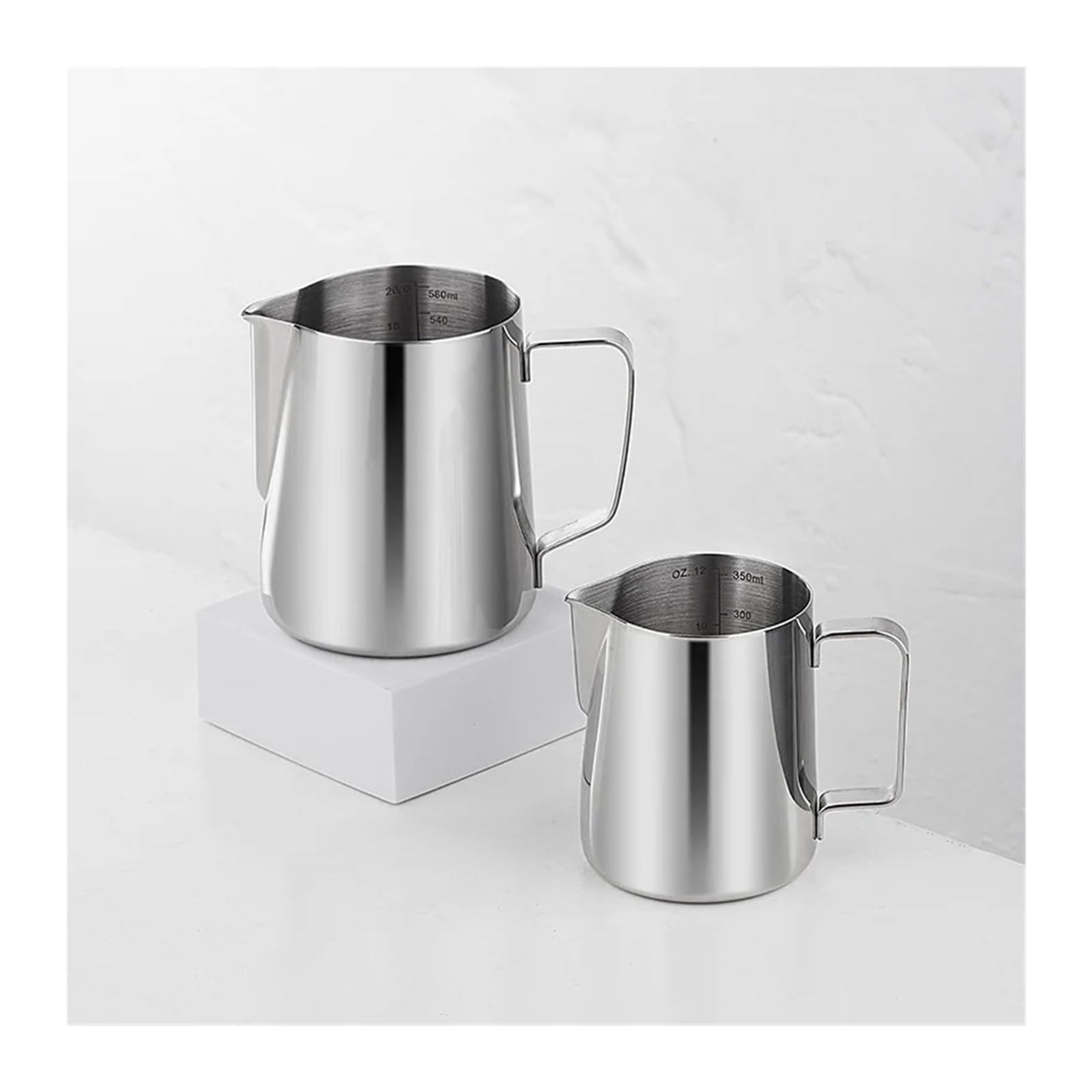 Strumento di misurazione della brocca for schiuma latte in acciaio inossidabile for caffè Latte Art Cappuccino(600ml-Measurement)