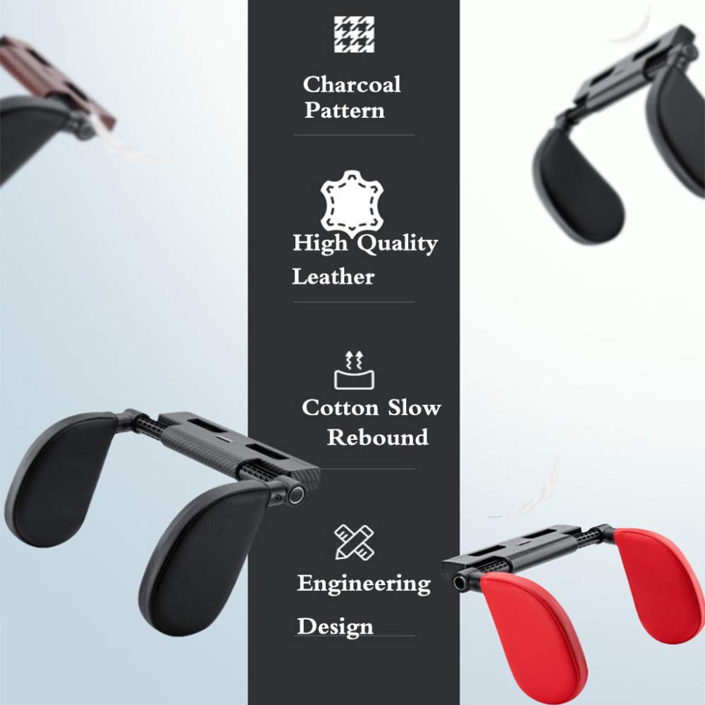 ZXCVB Cuscino Poggiatesta per Seggiolino Auto Poggiatesta da Viaggio per Auto Regolabile in Pelle PU per Testa E Supporto per Collo per Dormire in Viaggio,Black-Headrest