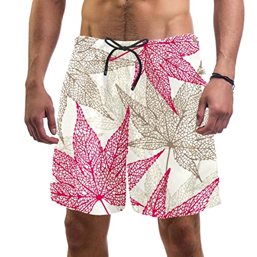 Short de bain homme Yuzheng maillot de plage imprimé feuille rose