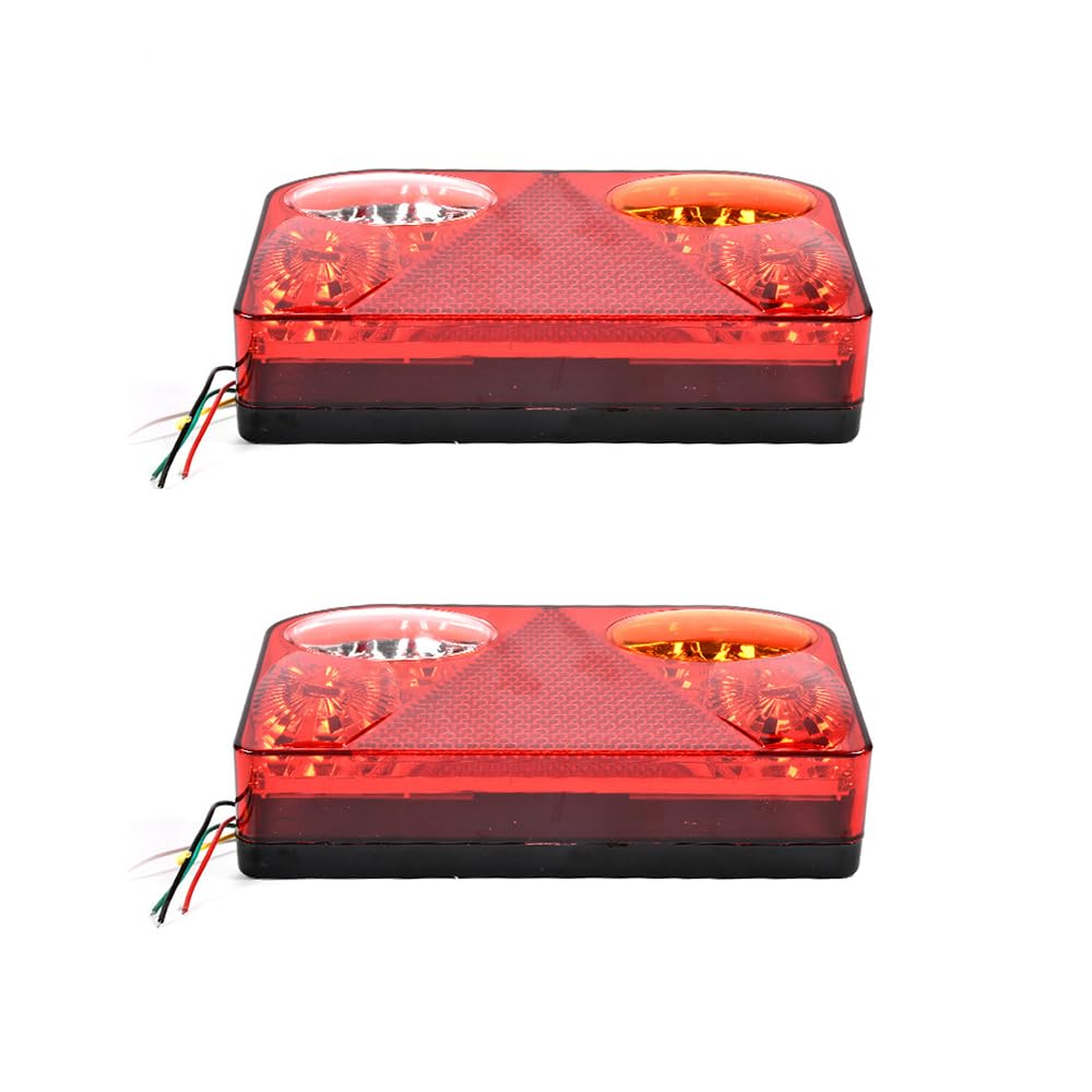 NEWFUN 2PCS Fanali Posteriori Rimorchio，12V，Destra + Sinistra, Impermeabile Universale, Compatibile Con Un Gran Numero di Modelli e Rimorchi