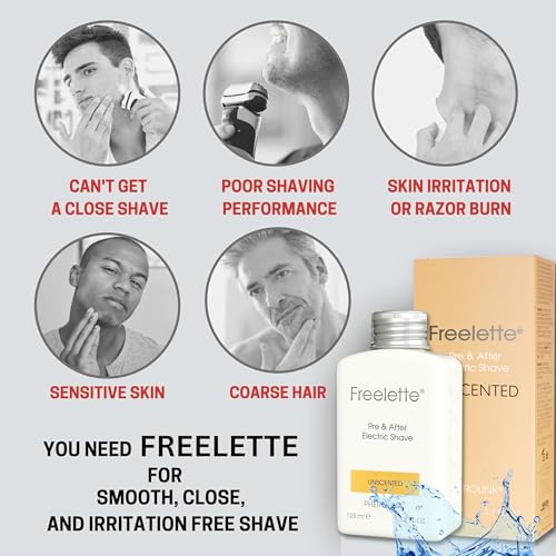 Image of Pre Electric Shave After Shave Lotion Cream - Best For Close Shave - Smooth Irritation Free Shaving - Shooting and Moisturising Balm Freelette. Pherolink. 3.76 Ounce. UNSCENTED