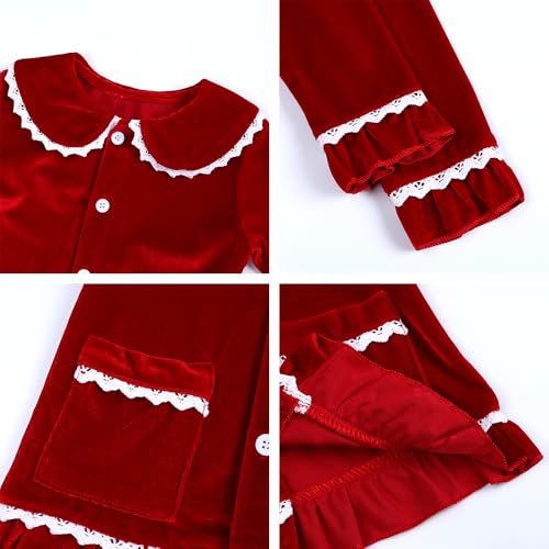 MYGBCPJS Boys Girls Customize Velvet PJS Set Kid Custom Long-Sleeve Xmas Pajama Tops Bottoms Outfits Add Own Name Text Image3