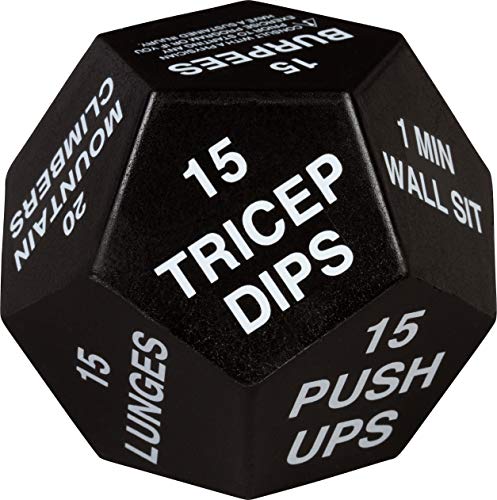 Exercise Dice Cube For Fitness, Gym Workouts, Wod, Home Bodyweight Hiit, And Adult Sports Training - 3 Inches In Diameter - 12 Sided (White (Intermediate)) #TOP4